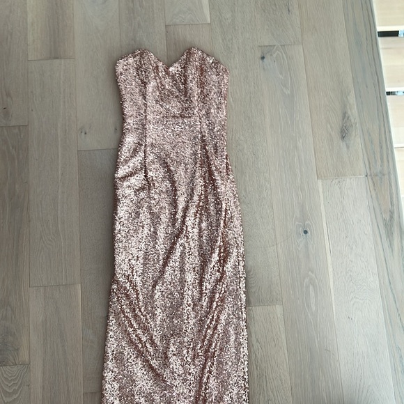 Alfred Angelo -Sequence gold long dress -Size Medium - Picture 2 of 2